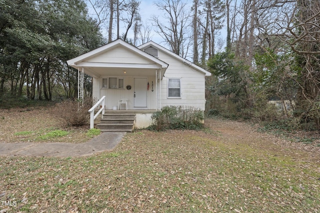 bungalow-style home with covered porch