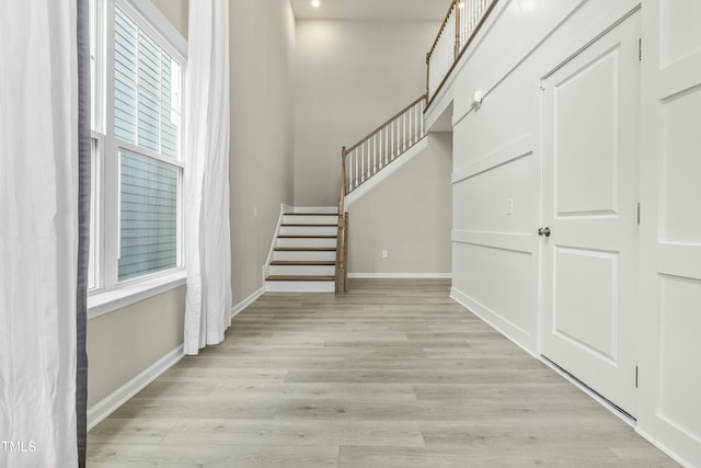 interior space with hardwood / wood-style flooring