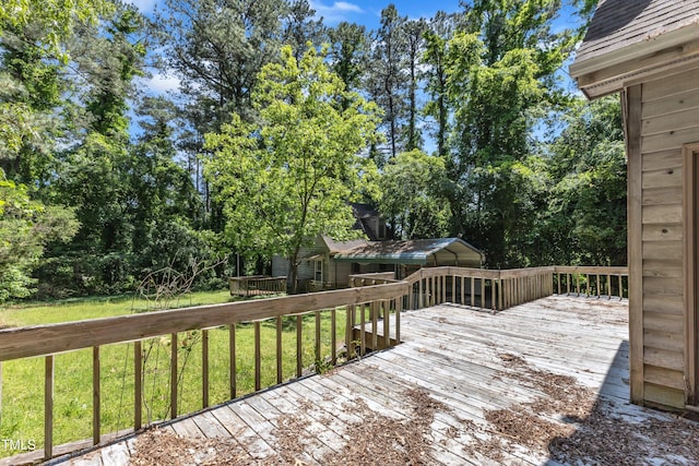deck with a yard