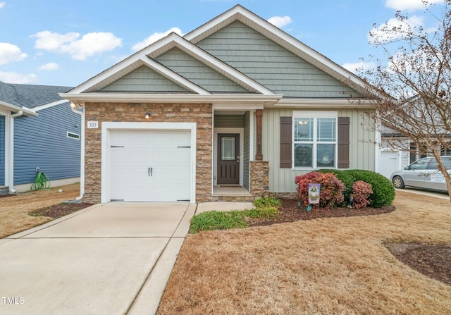 craftsman-style home featuring a garage