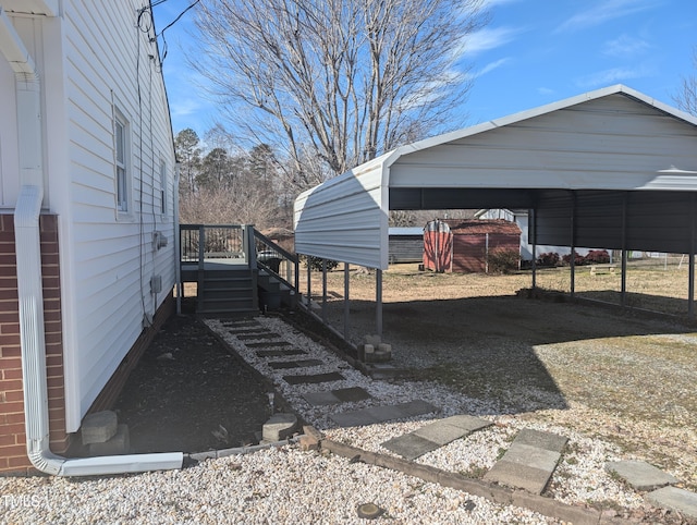 exterior space with a carport