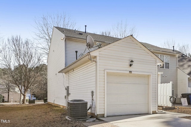 view of home's exterior featuring central air condition unit