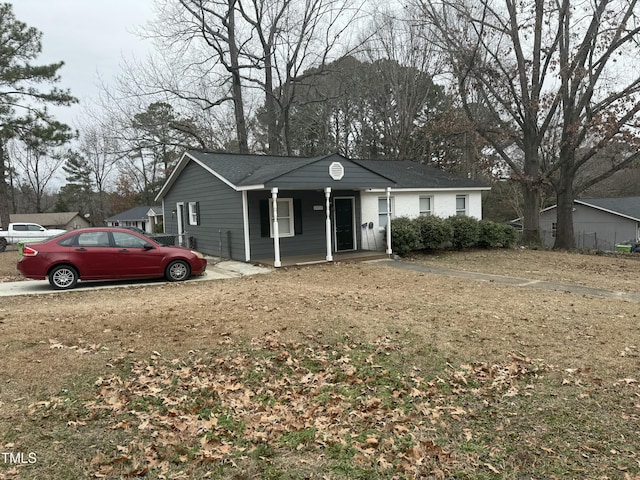 view of single story home