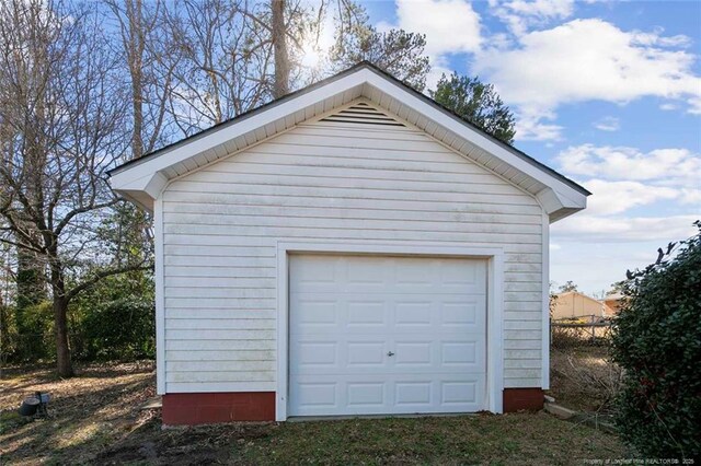 view of garage