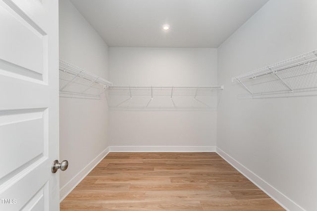 walk in closet featuring hardwood / wood-style floors