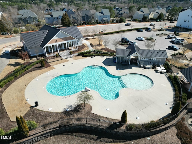 view of pool featuring a patio