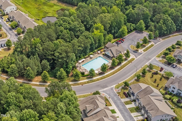 bird's eye view with a residential view