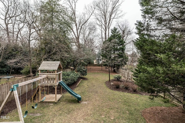 view of yard featuring a playground