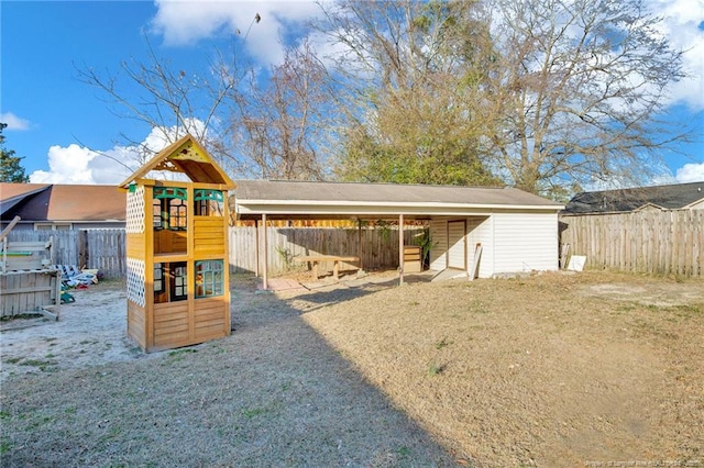 exterior space featuring a playground