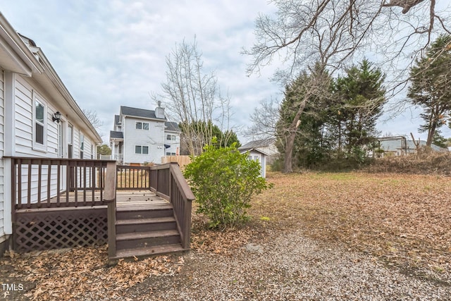 view of yard with a deck