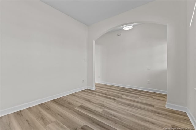 empty room featuring light wood-type flooring