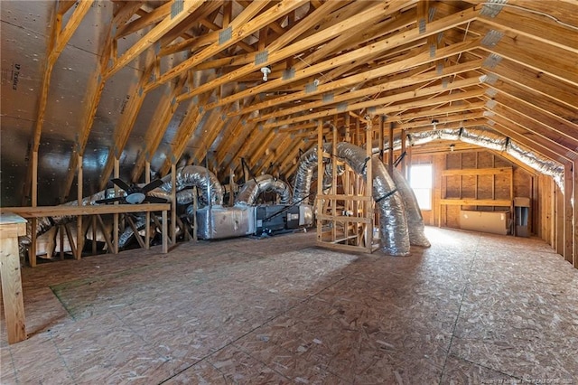 view of unfinished attic