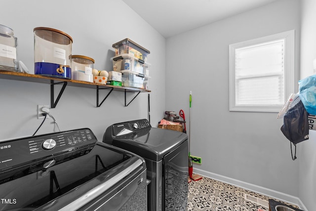 laundry room with separate washer and dryer