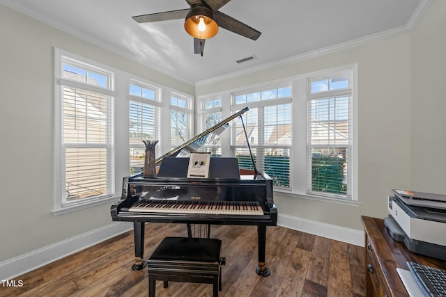 65 Balsam Ln, Clayton, NC 27527 - sitting room featuring ceiling fan, crown molding, and wood finished floors