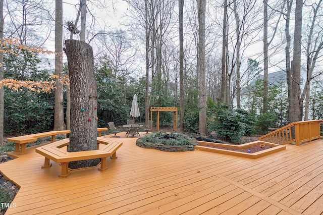 view of wooden terrace