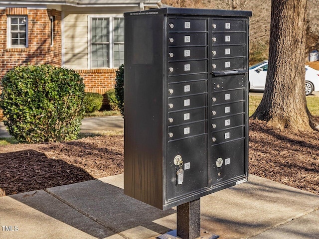 exterior details featuring a mail area