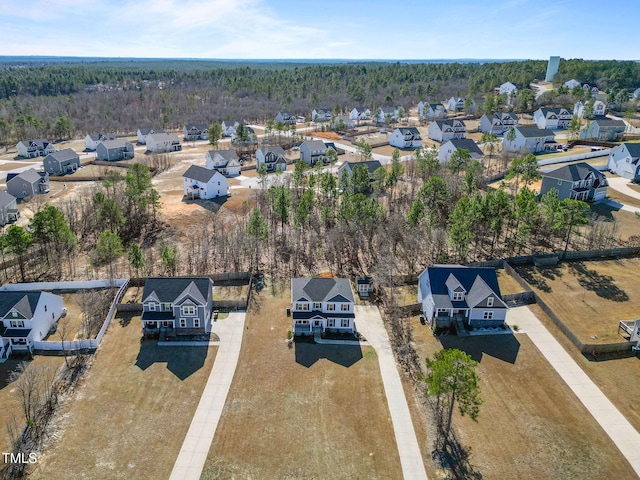 aerial view with a residential view