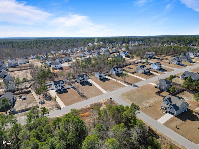 bird's eye view with a residential view