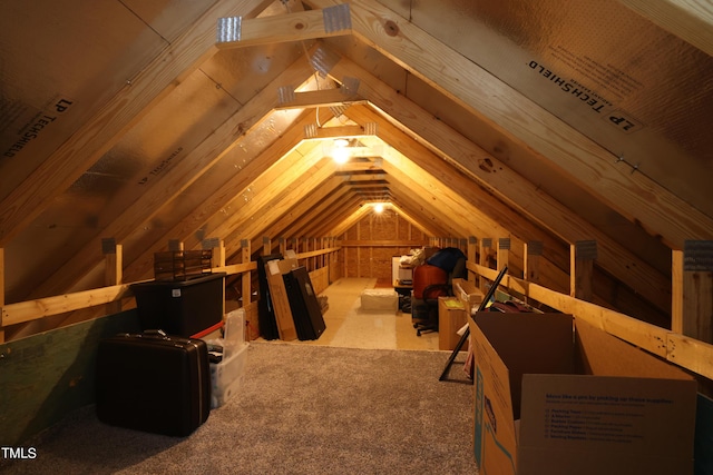 view of unfinished attic