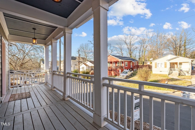 deck with covered porch