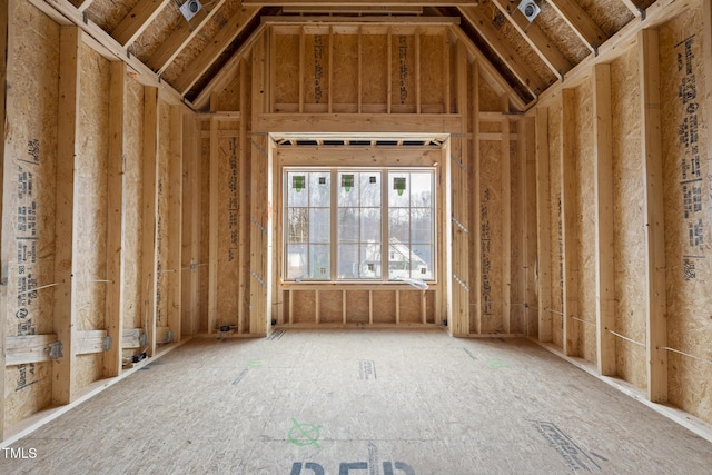 miscellaneous room featuring vaulted ceiling