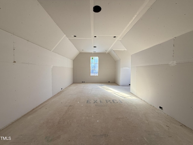 additional living space with lofted ceiling