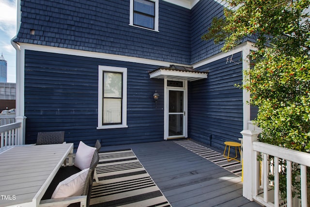 view of wooden deck