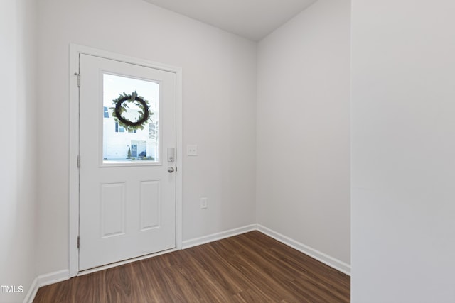 foyer entrance with dark hardwood / wood-style floors