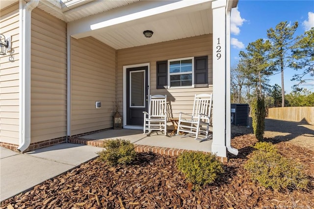 doorway to property with a porch