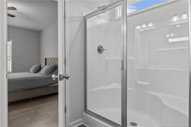 bathroom featuring walk in shower