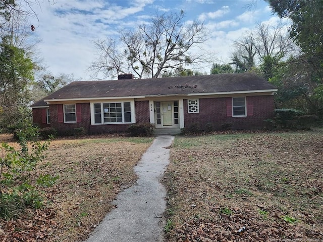 view of single story home