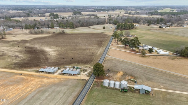 drone / aerial view featuring a rural view