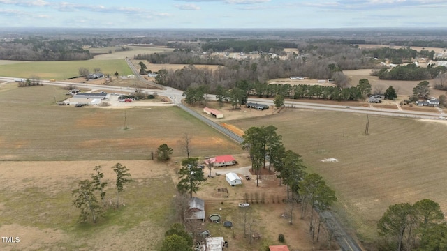 drone / aerial view with a rural view