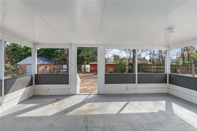 view of unfurnished sunroom