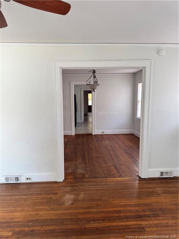 hall featuring dark hardwood / wood-style floors