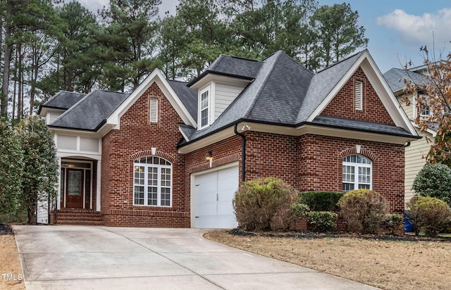 view of front property with a garage