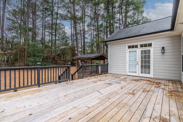 deck featuring a gazebo