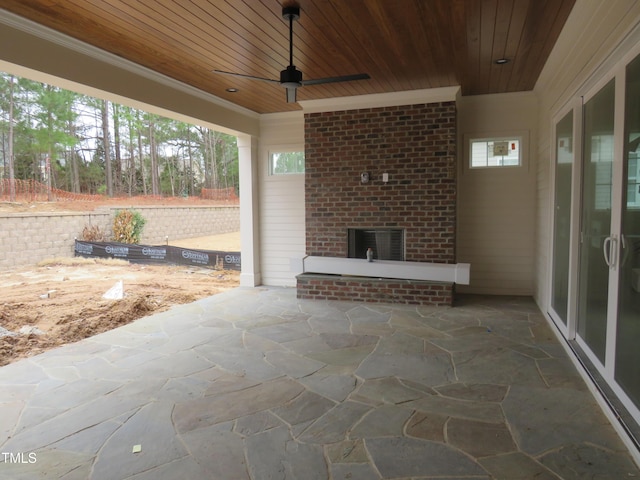 view of patio with a ceiling fan