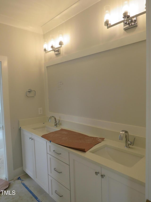 full bathroom with double sink