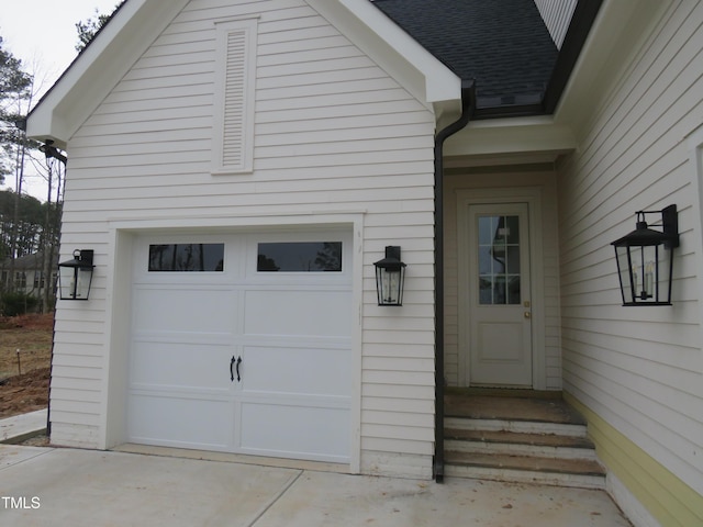 view of garage