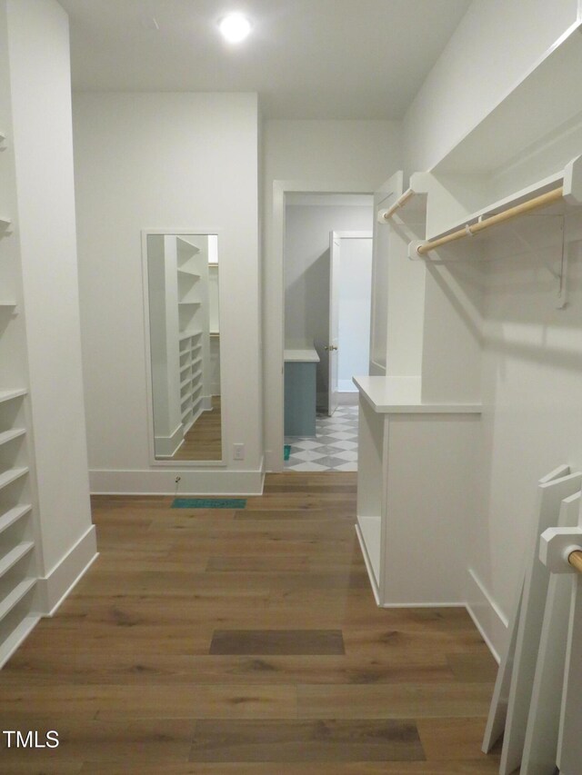 spacious closet featuring wood finished floors