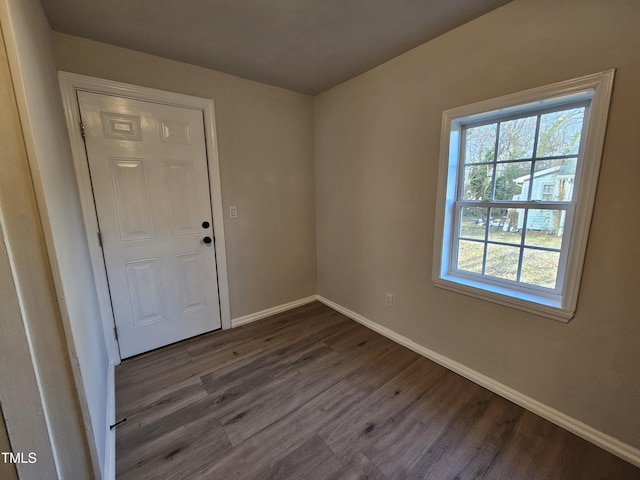 interior space featuring dark hardwood / wood-style flooring