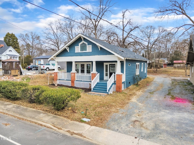 bungalow-style home with covered porch