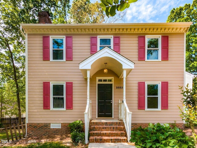 view of colonial inspired home