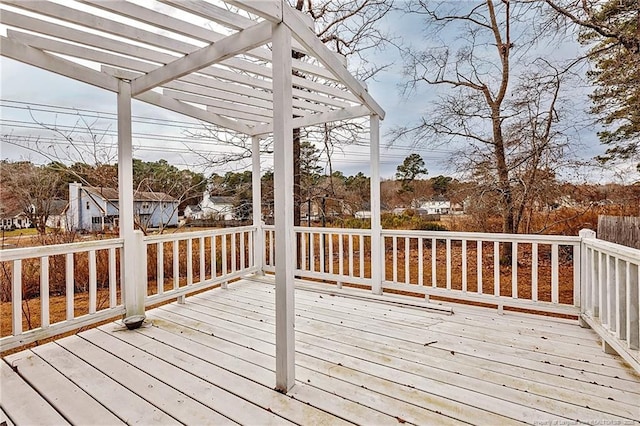 wooden terrace featuring a pergola