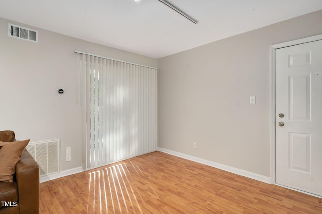 interior space with light hardwood / wood-style floors