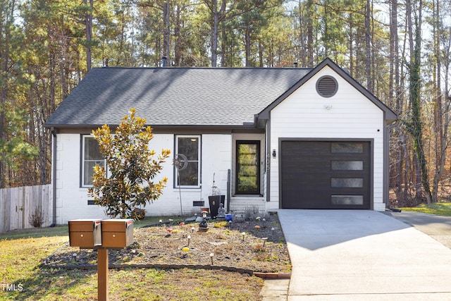 view of front of property featuring a garage