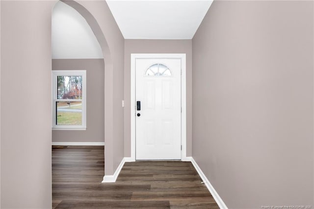 entryway featuring dark hardwood / wood-style floors