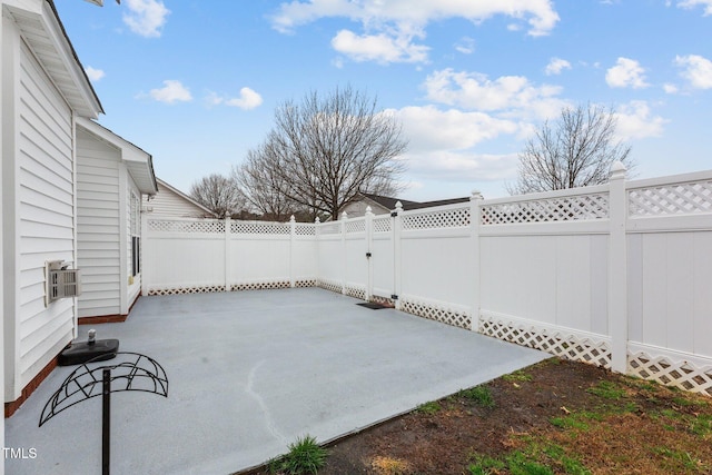 view of patio featuring a fenced backyard