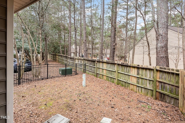 view of yard featuring fence